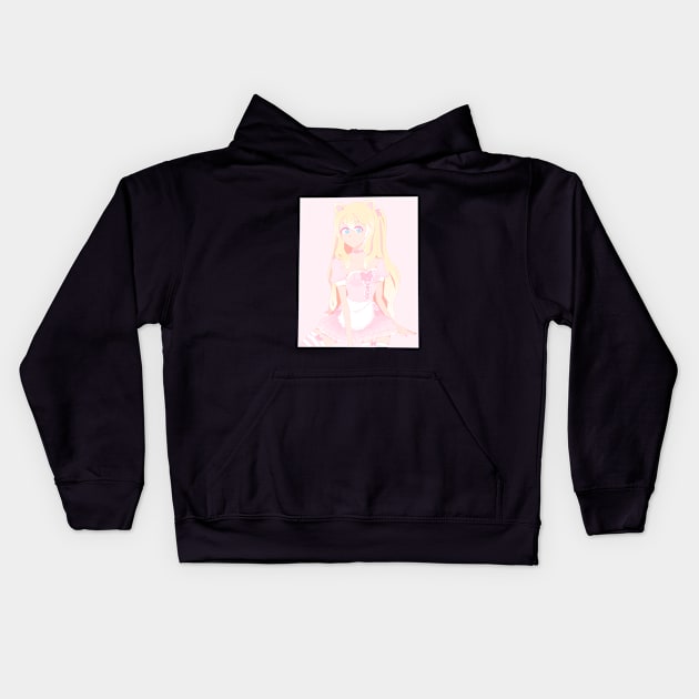 Kawaii Neko Girl Kids Hoodie by Esseme’ Art